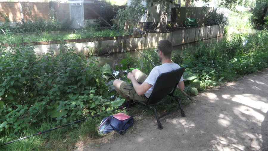 Man fishing in Shefford