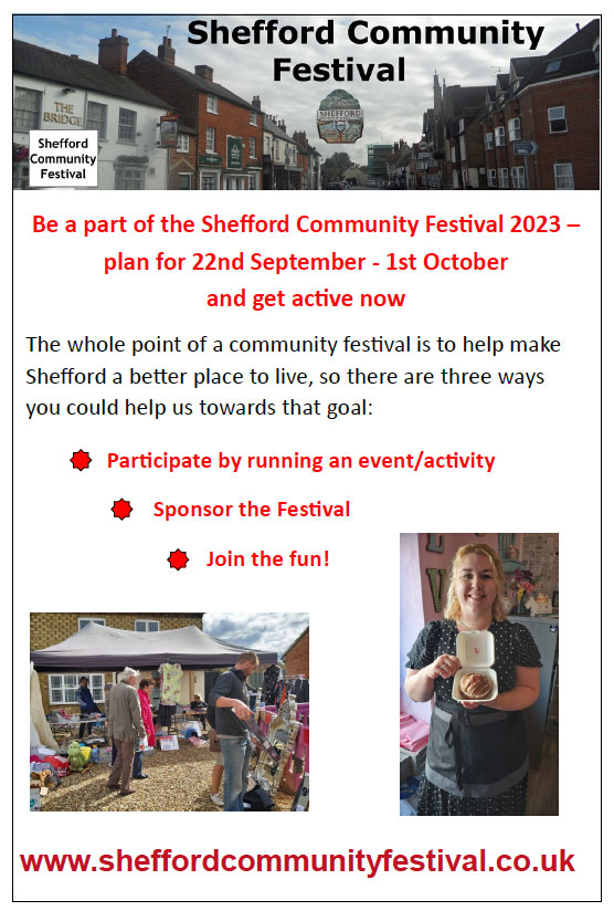 Be part of the 2023 Shefford Community Festival