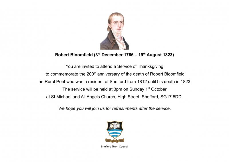 Robert Bloomfield invitation