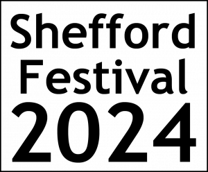 Shefford Festival 2024 logo black vertical on transparent background