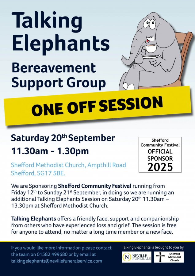 Shefford Talking Elephants A4 Poster ONE OFF SESSION SEPTEMBER 2025