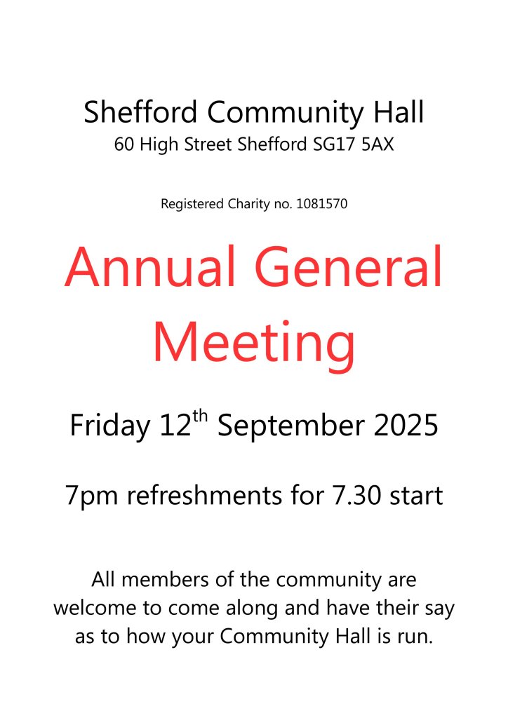 Community Hall AGM poster 2025