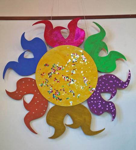 Hand-made decoration at St Michael's Church for Shefford Community Festival